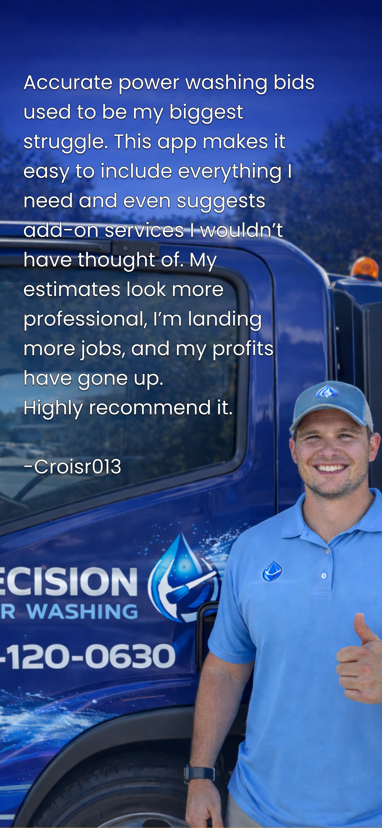 Audience showcase placeholder showing app overview cards for field use